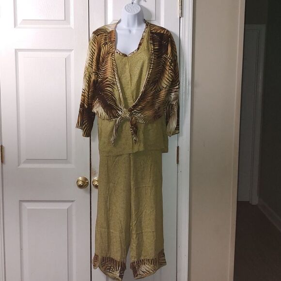 Paradiso 4 pc  beaded outfit  cropped pants and 3 various matching shirts  Sz XL - Picture 1 of 13